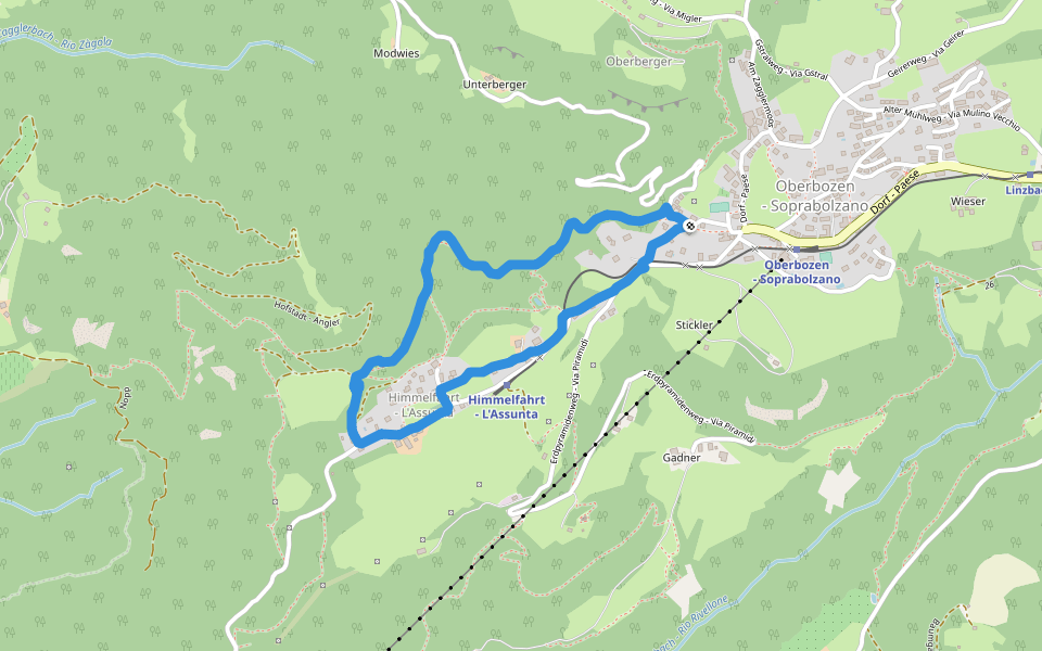 Abzw, Hofstadt-Angler - 14 walking route map in Soprabolzano