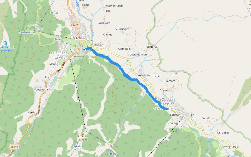 9B walking route map in La Villa