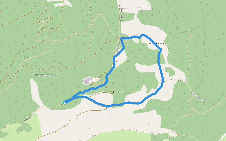Trinsersteig walking route map in Pirchet