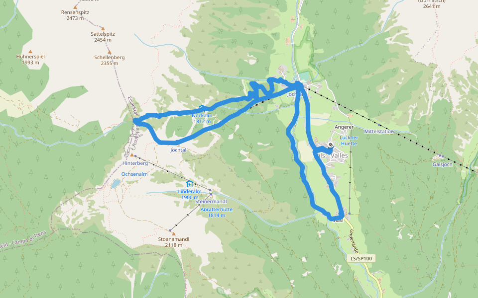 Road information map walking route map in Valles
