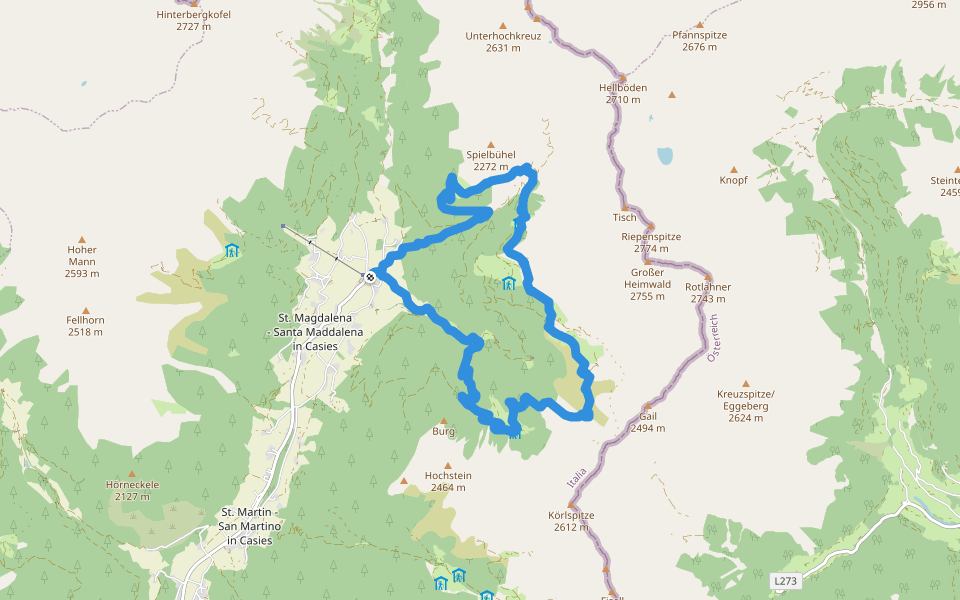 Almweg2000 walking route map in Binter