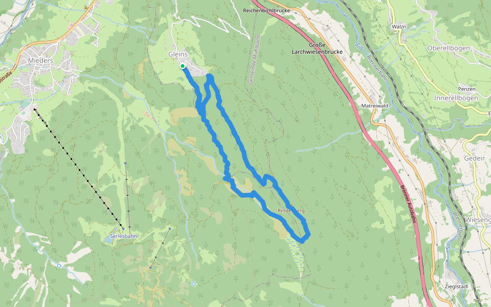 Mahderbach walking route map in Schönberg im Stubaital