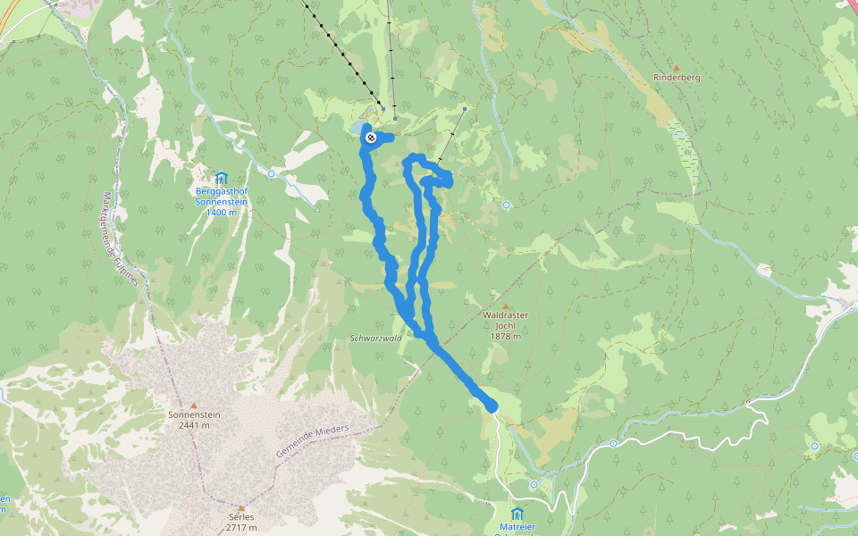 Koppeneckplattform walking route map in Mieders