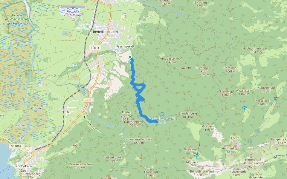 Waldlehrpfad walking route map in Benediktbeuern