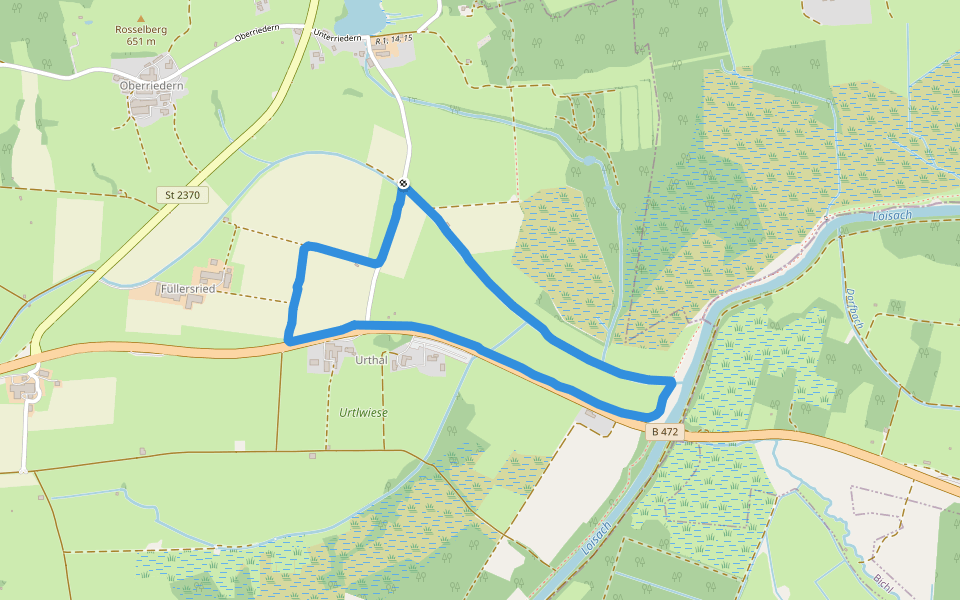 Urtlwiese walking route map in Sindelsdorf