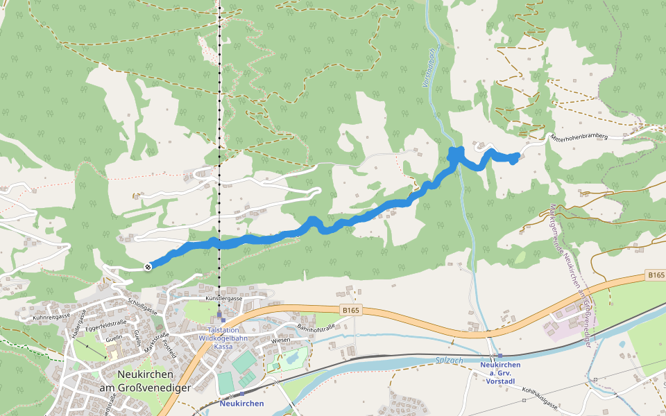"Wildkogeltrail" walking route map in Neukirchen am Großvenediger