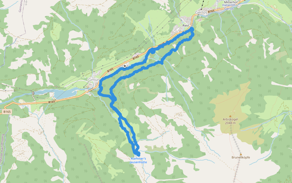 Waxenwaldweg walking route map in Gerlos