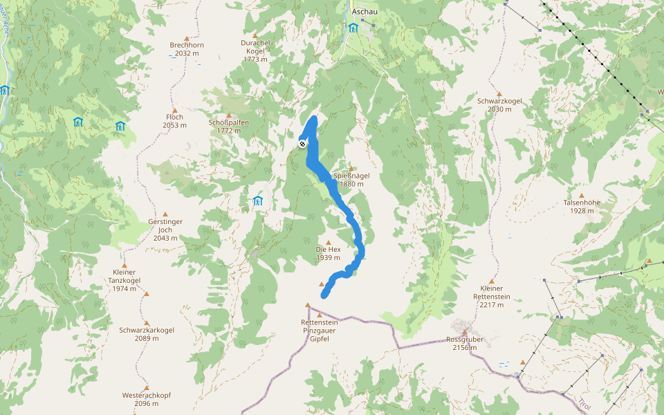Spießnägel walking route map in Kirchberg in Tirol