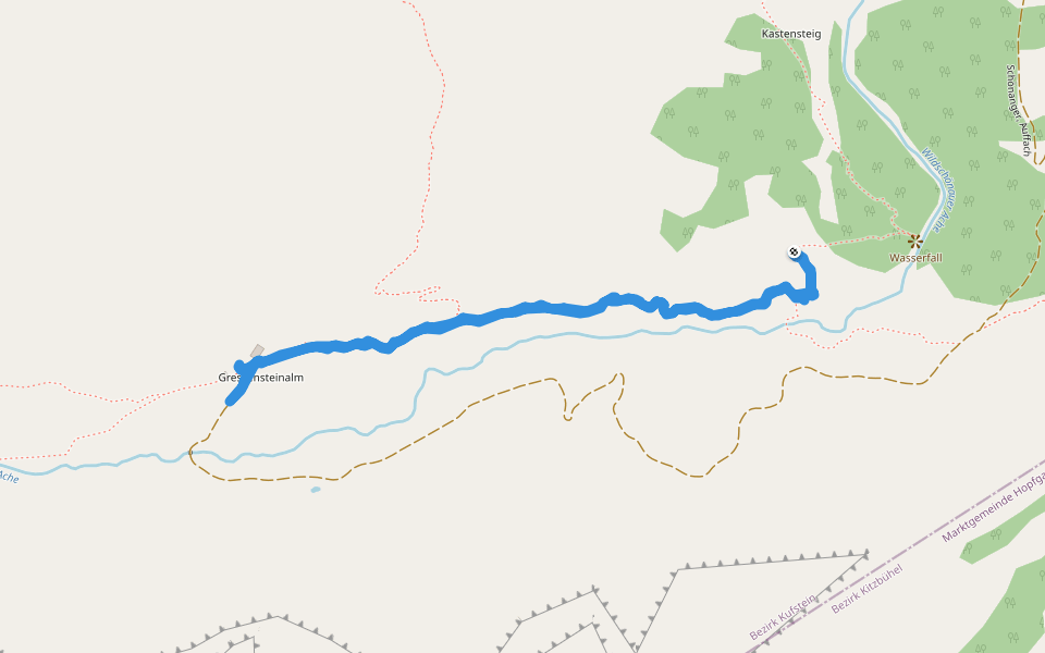 Der Teufel von Gressenstein walking route map in Auffach