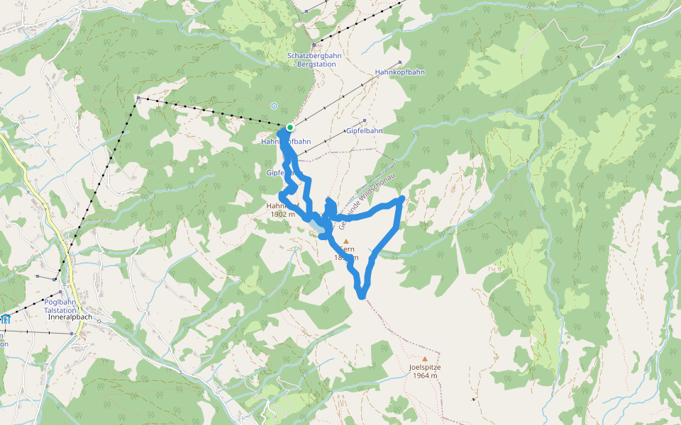 Schatzberg, Thierbach walking route map in Alpbach