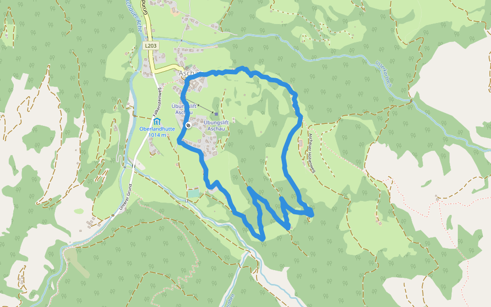Aschauer Höhenweg walking route map in Kirchberg in Tirol