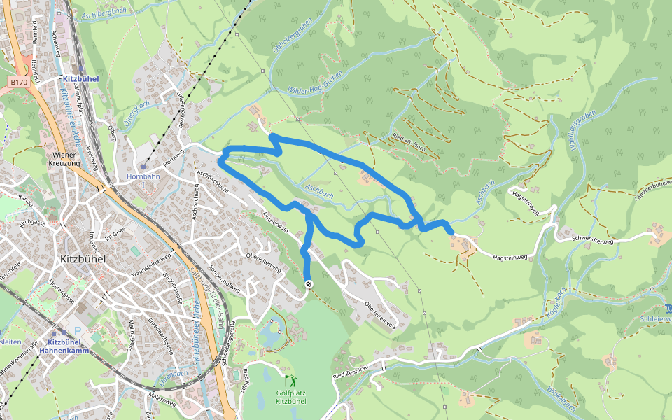 Ried am Horn walking route map in Kitzbühel