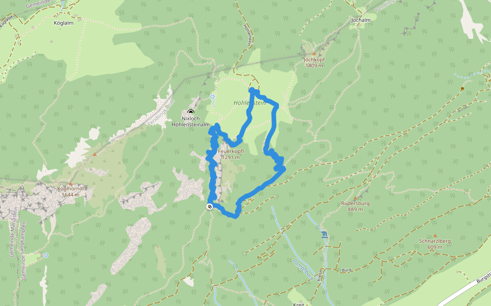 Adlerweg Etappe 4 walking route map in Langkampfen