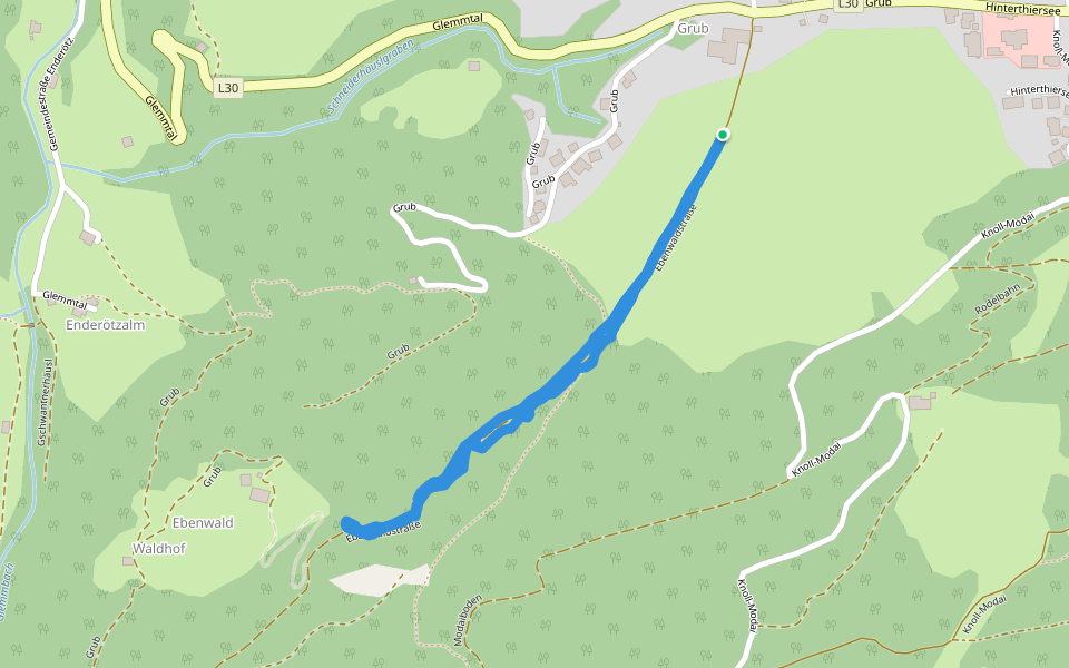 Modaiboden walking route map in Hinterthiersee