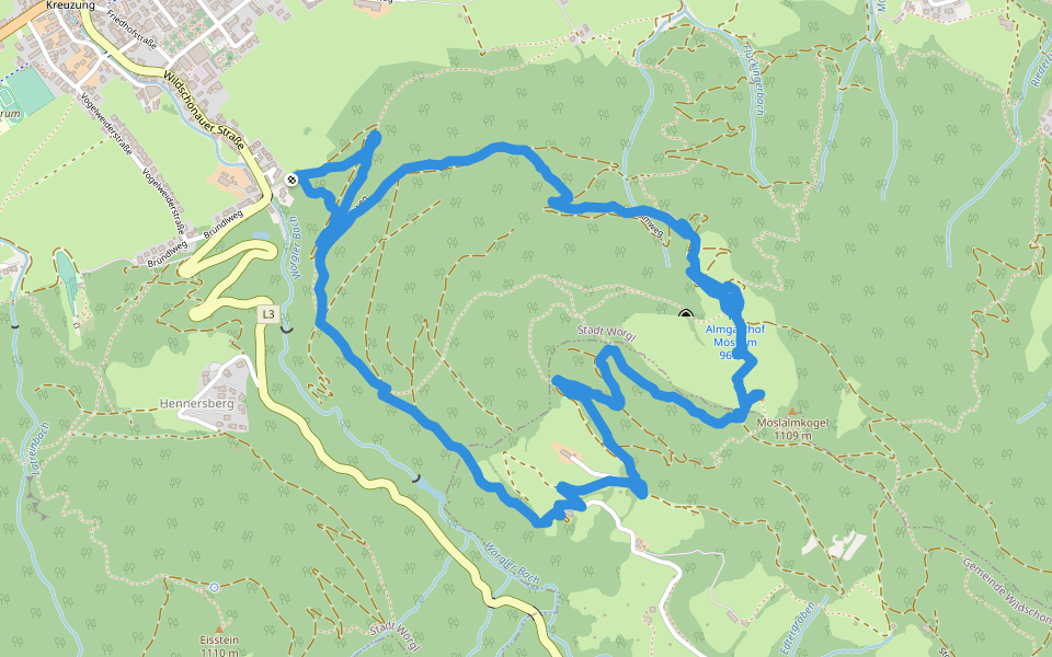 Fuchsweg walking route map in Wörgl