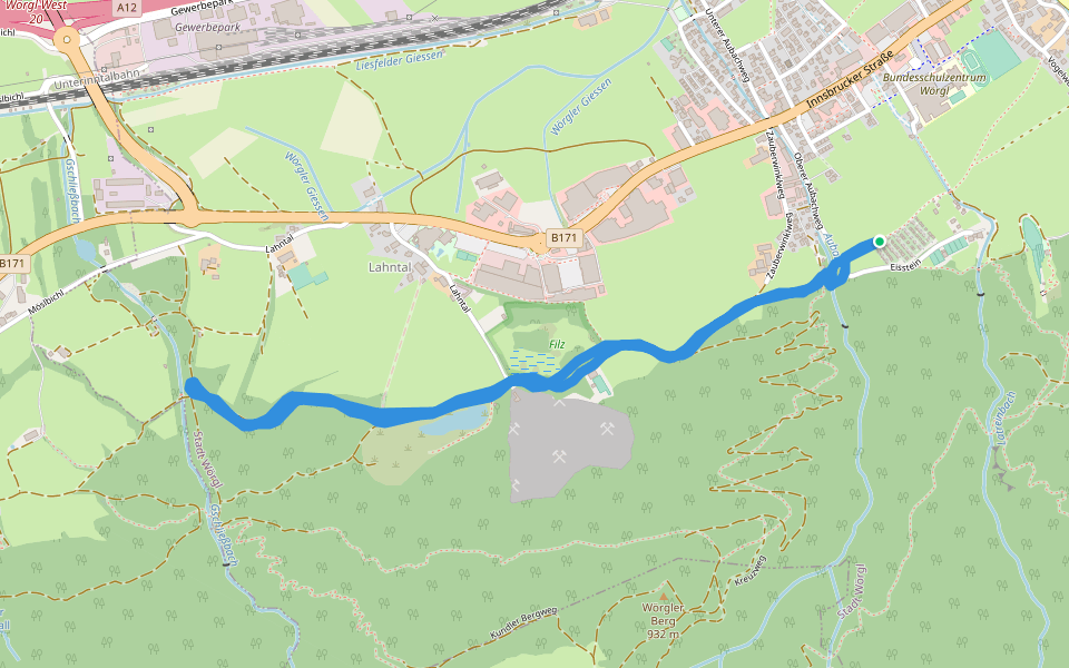 Kreuzweg walking route map in Wörgl