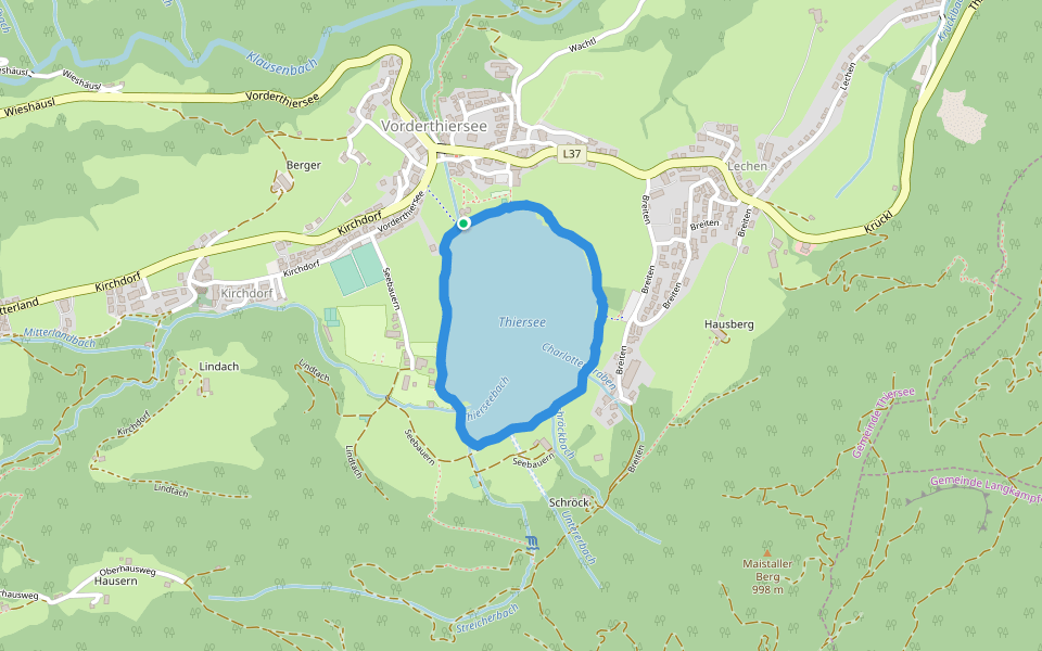 Thiersee walking route map in Vorderthiersee