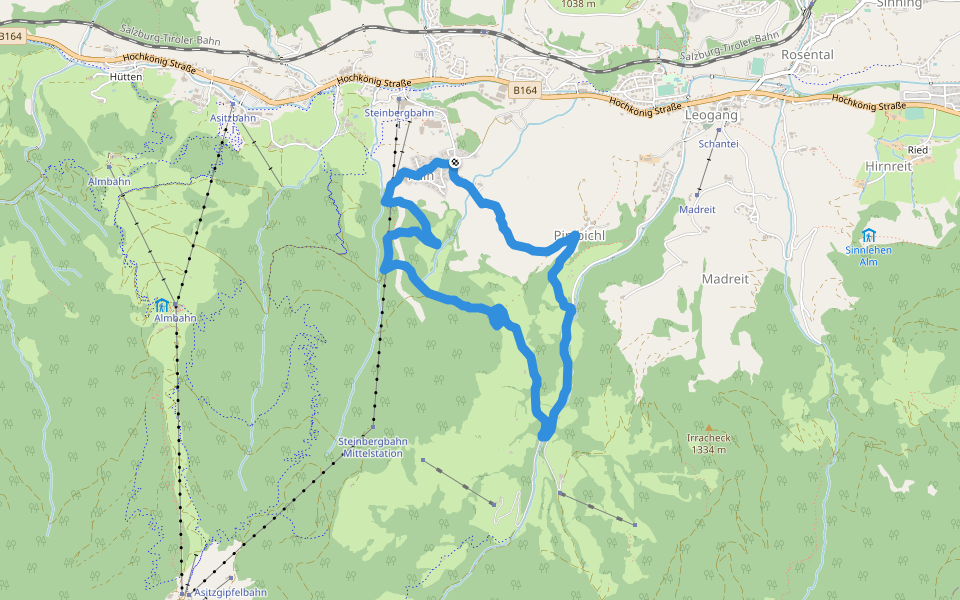Hangman II walking route map in Rain