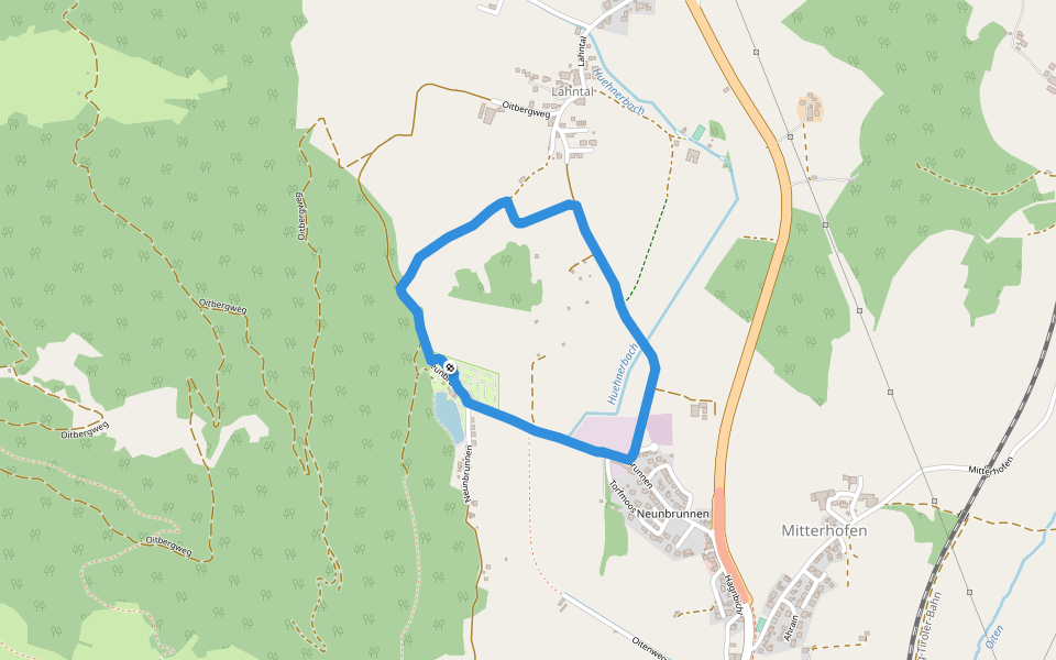Campingplatz Bad Neunbrunnen walking route map in Mitterhofen