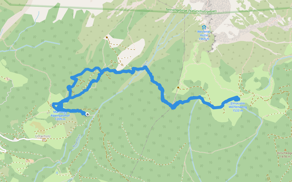 Trogsteig walking route map in Maier