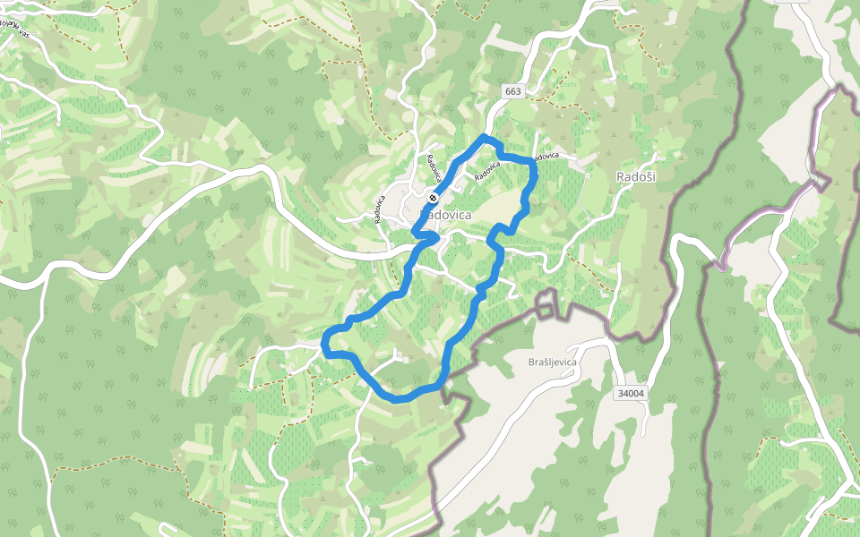 Park prirode Žumberak - Samoborsko gorje walking route map in Metlika