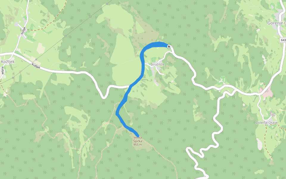 Velika Špička walking route map in Stražišče