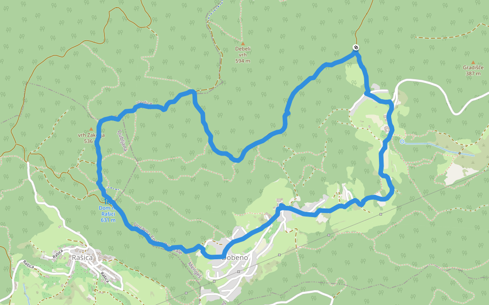 vrh Zakotja walking route map in Mengeš