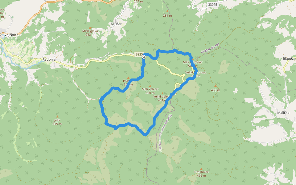 Rimski put walking route map in Ogulin
