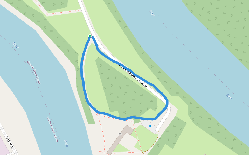 Kupa walking route map in Topusko