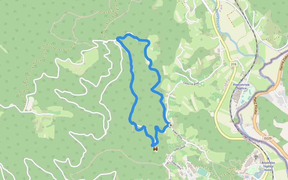 Grad Podčetrtek walking route map in Podčetrtek