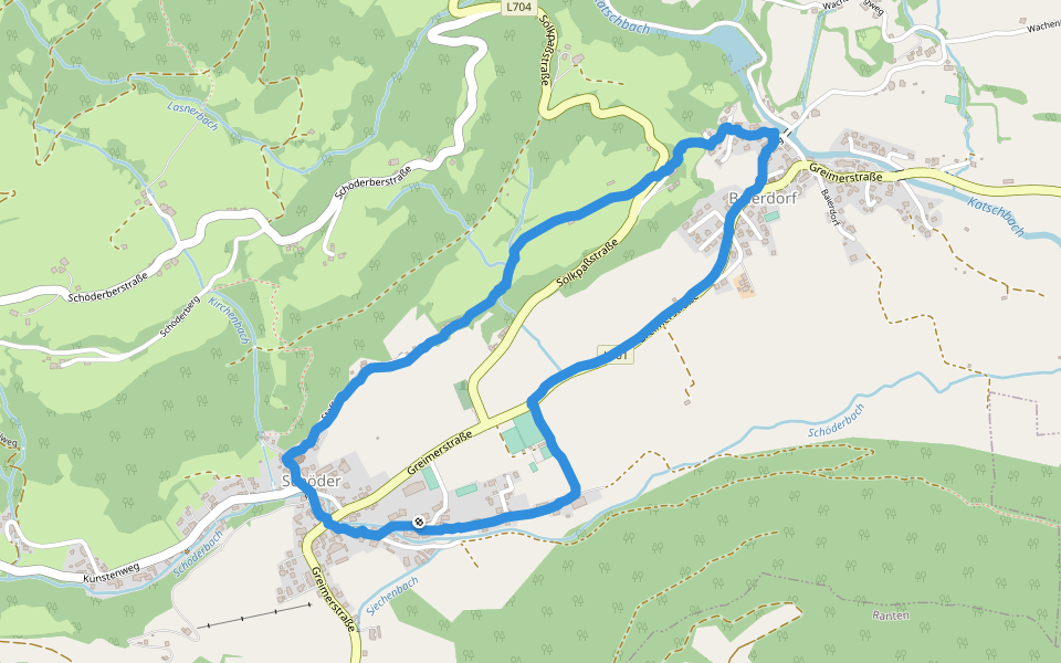 Fußball walking route map in Schöder