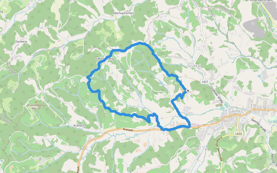 Über Stock und Wein - Variante walking route map in Gamlitz