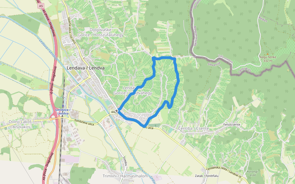 Hadikov spomenik walking route map in Szentgyörgyvölgy