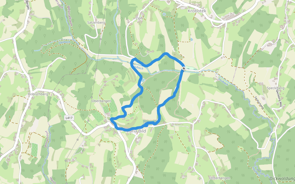 Naturpark Raab, Pilgerwege walking route map in Krobotek