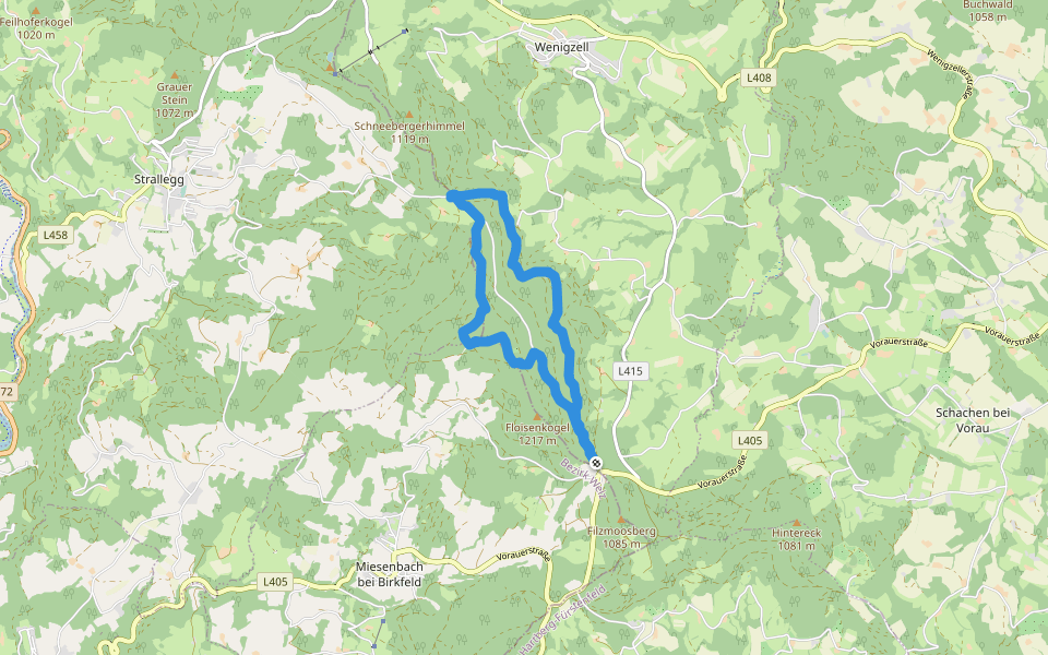 Stockhoferweg walking route map in Dorfviertel
