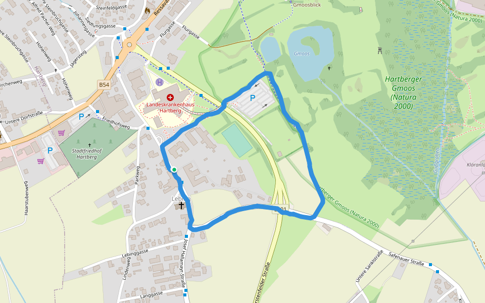 Hartberger Gmoos (Natura 2000) walking route map in Hartberg
