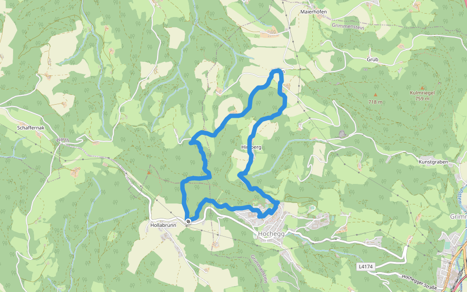 Hollabrunner Riegel walking route map in Feistritz am Wechsel