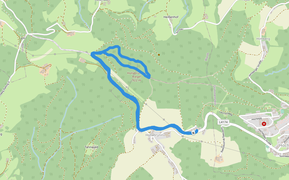 Hochegger Rundwanderweg walking route map in Feistritz am Wechsel