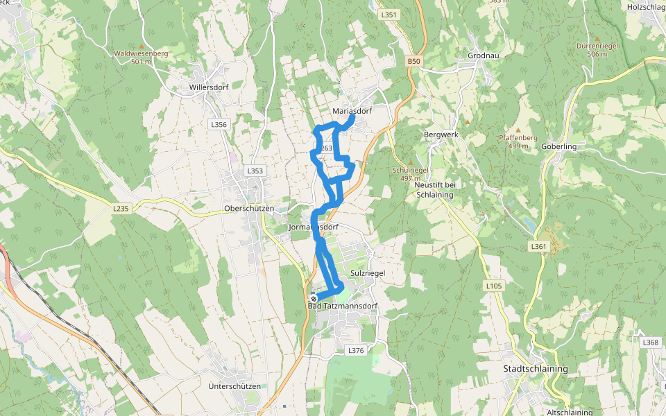 Josef Hölzel Allee walking route map in Oberschützen