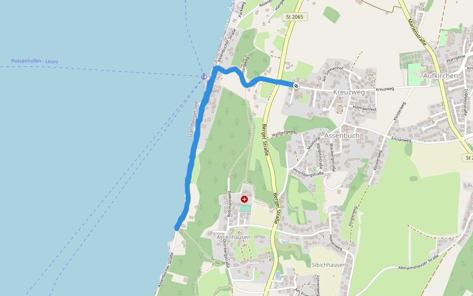 Am Schmiedenfeld walking route map in Berg