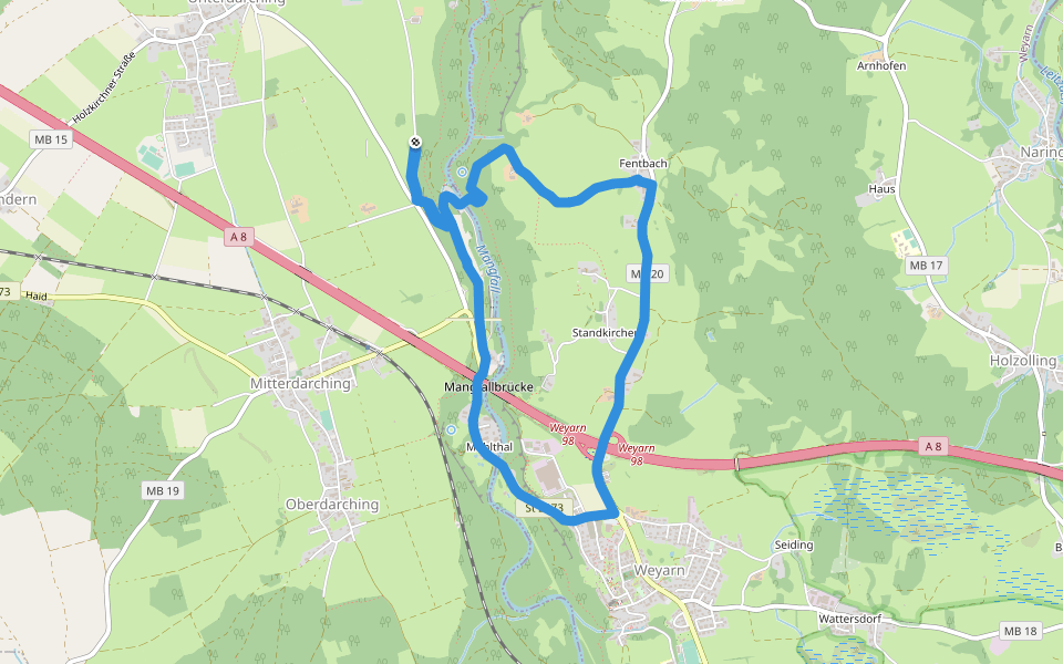 BolderZ' walking route map in Valley