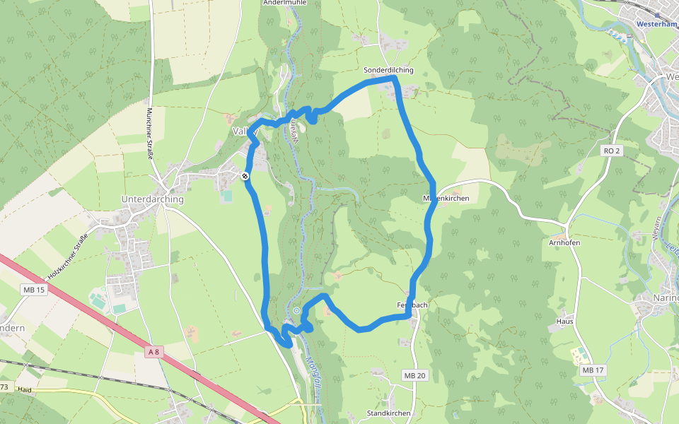 Schloß Valley Schlolsberg walking route map in Valley