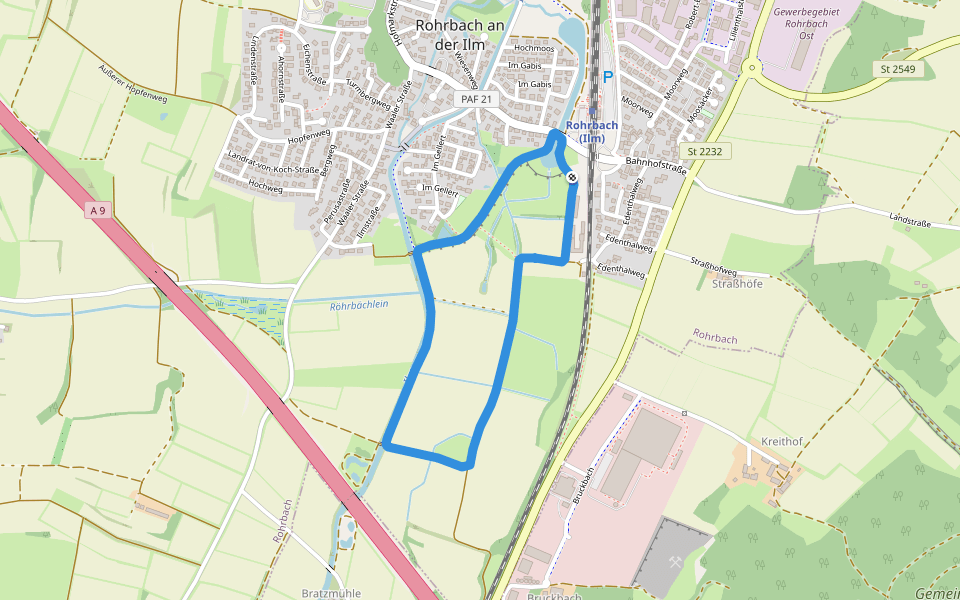 Ilm walking route map in Rohrbach
