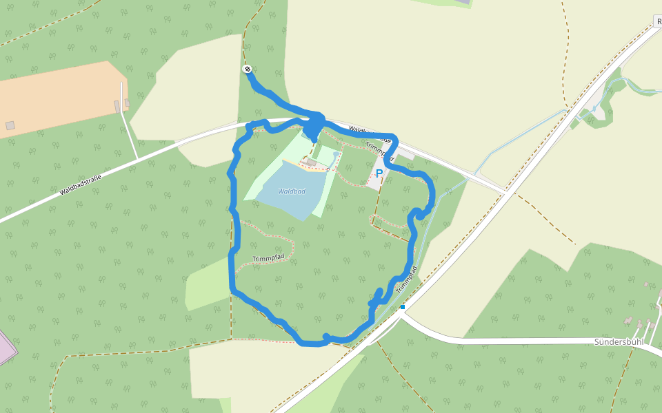 Trimmpfad walking route map in Hemau