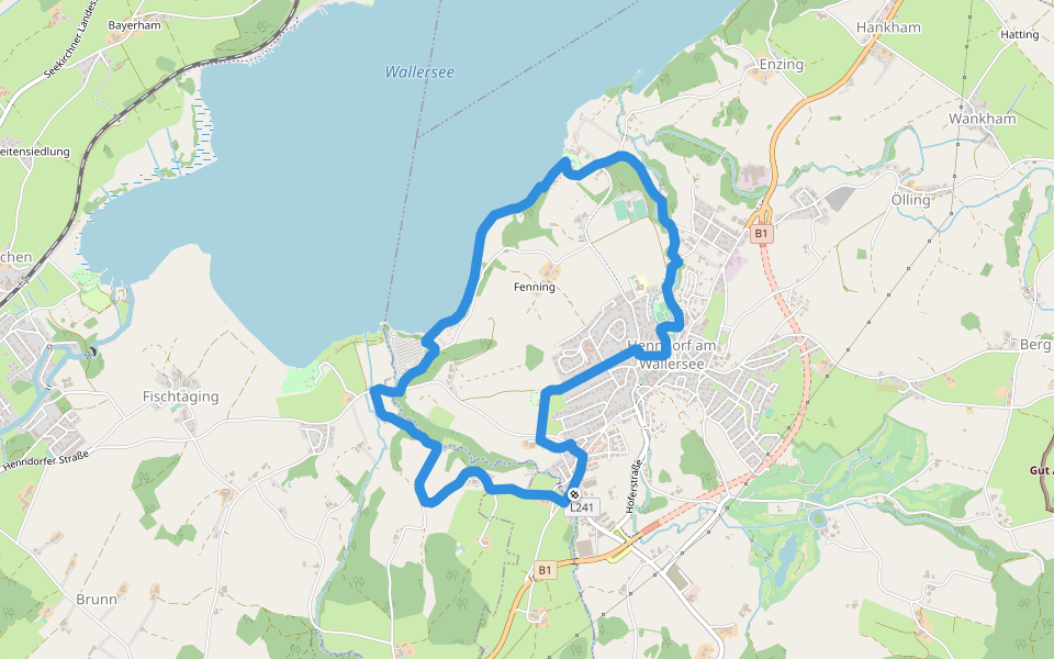 Wallersee walking route map in Henndorf am Wallersee