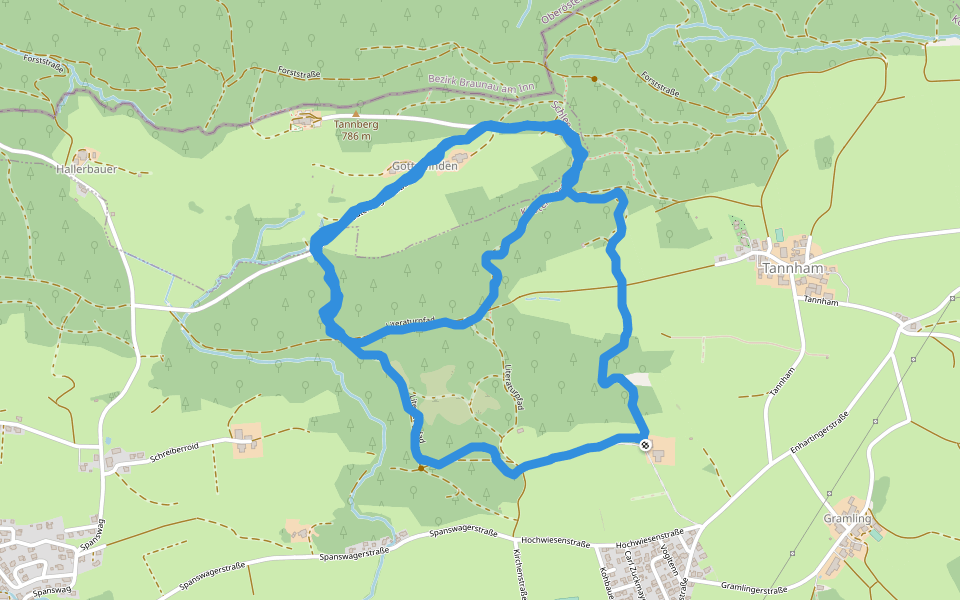 Tannberg walking route map in Köstendorf bei Salzburg