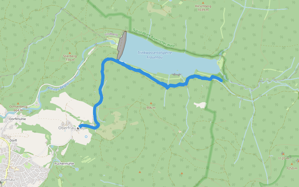 Schachtenstraße walking route map in Frauenau