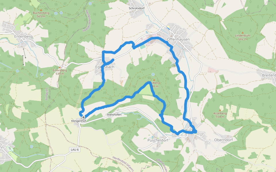 Keilberg walking route map in Offenhausen