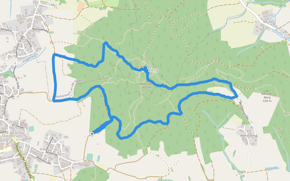 Moritzberg walking route map in Leinburg