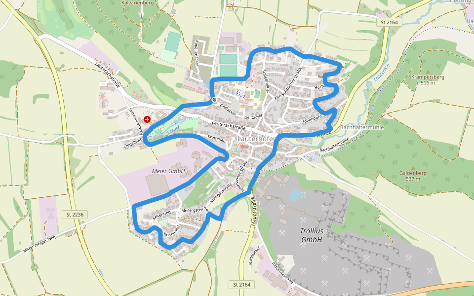 RW-Park walking route map in Lauterhofen
